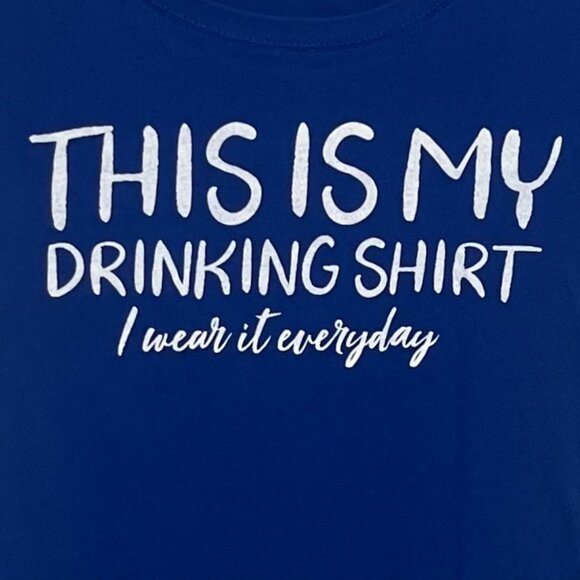 Next Level Apparel This Is My Drinking Shirt Graphic Tshirt Womens Medium Blue - Picture 5 of 7